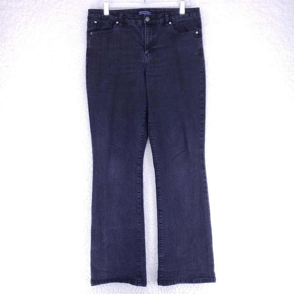 Bandolino Black Stretch Flap Pockets Womens Size 12 Mid Rise Denim Casual Pants - Picture 1 of 9